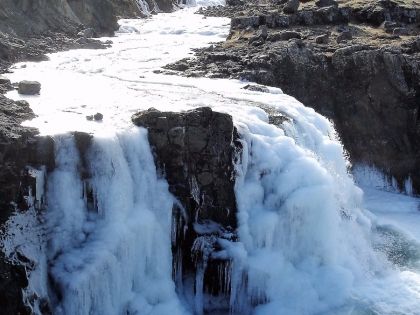 по пути на водопад Глимур, Глимюр, зимой, Китовый фьорд, Исландия, Фото Стасмир, photo Stasmir