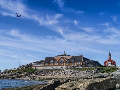 Гренландия, Greenland, Нуук, Nuuk, самолет над Гренландией