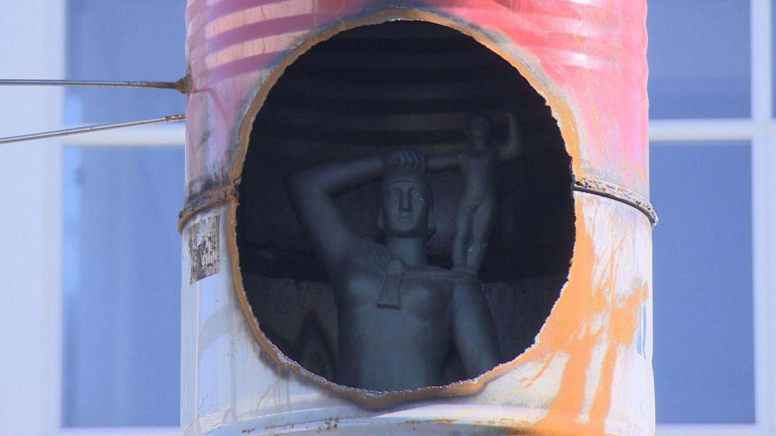 Gudrirdur inside a rocket, Photo From Frettir.