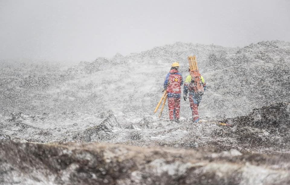 Rescue Team Thorbjorn @ Work Marking a Trail to The Volcano. Photo From Thorbjorn's Facebook. Thank you Guys!