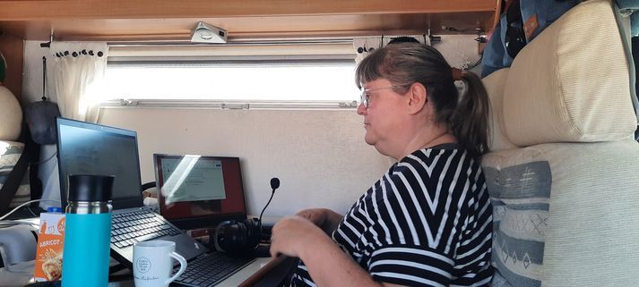 Anna hard at work. Photo from visir.is