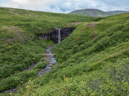 Свартифосс (Svartifoss) — водопад на территории национального парка Скафтафедль (Skaftafell) в Исландии, в регионе Эйстюрланд, то есть Восточная Исландия. Фото Стасмир. Photo Stasmir.