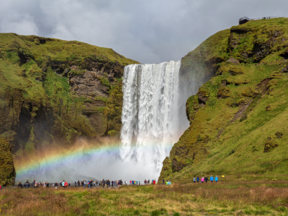 Скоугафосс (Skógafoss) — водопад в Южной Исландии. Фото Стасмир. Photo Stasmir.