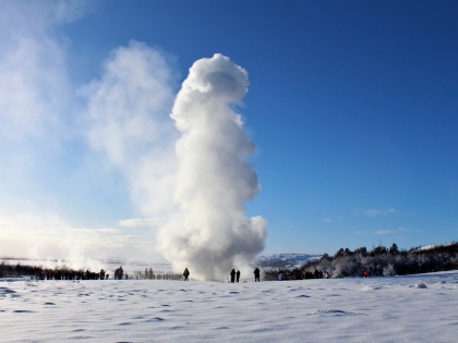 зимняя Исландия, фото Стасмир, photo Stasmir, Гейзер работает