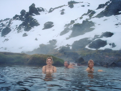 теплая река на Ландманналаугар зимой, купание на Ландманналаугар, Landmannalaugar, Ландманналёйгар, Лундаманналаугар, джип-сафари, Исландия, фото Стасмир, photo Stasmir,