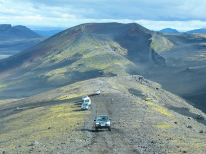 дорога на вулкан Гекла, Landmannalaugar, Ландманналёйгар, Лундаманналаугар, джип-сафари, Исландия, фото Стасмир, photo Stasmir, вид из окна Форда Е350