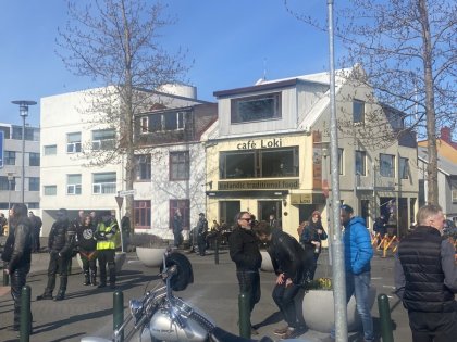 Байкеры в центре Рейкьявика перед первомайским шествием, фото Стасмир, photo Stasmir
