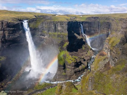 Водопад Háifoss на высокогорье, фото Стасмир, Photo Stasmir