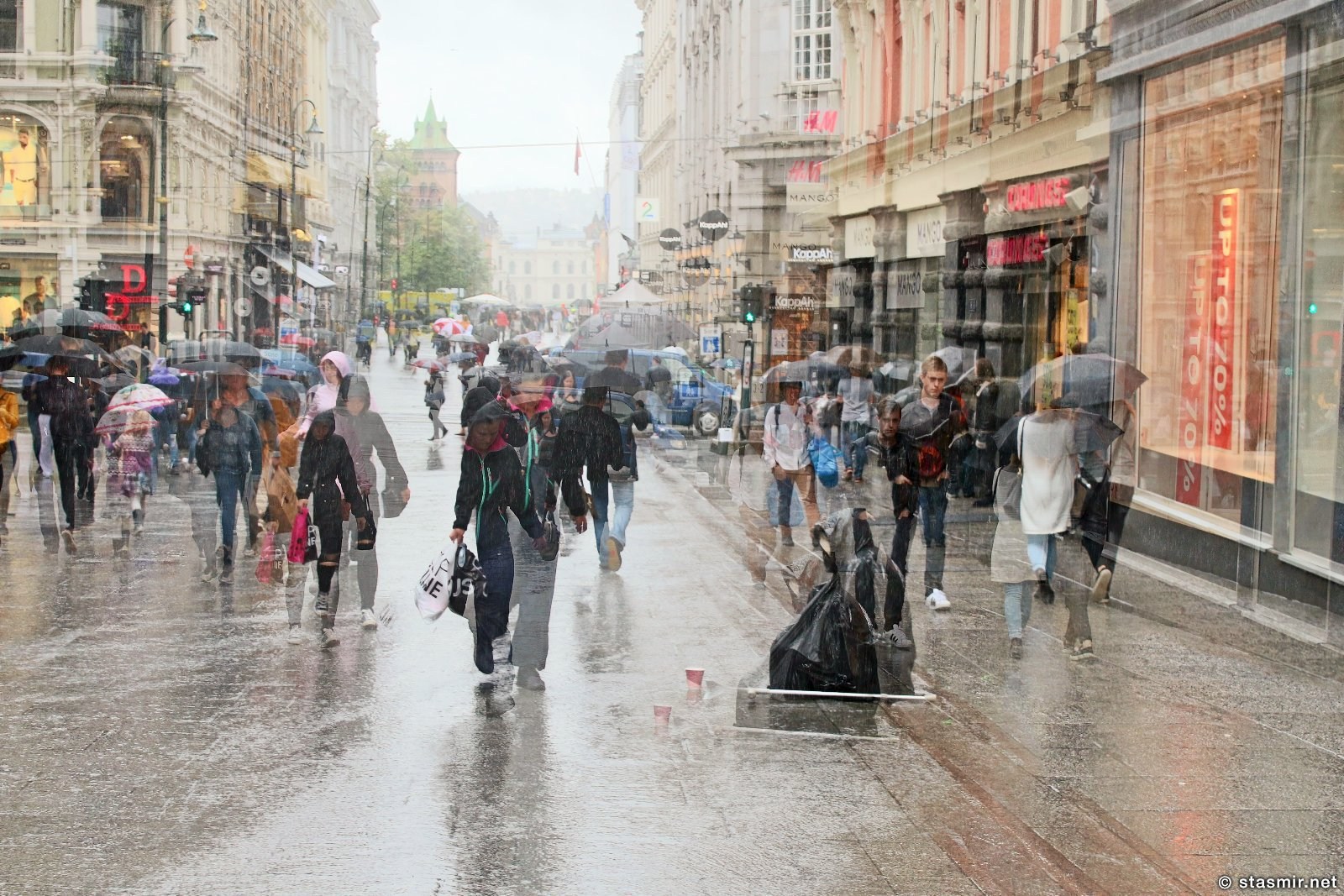 Всех смыло с улиц Осло, дождь в Осло, фото Стасмир, photo Stasmir