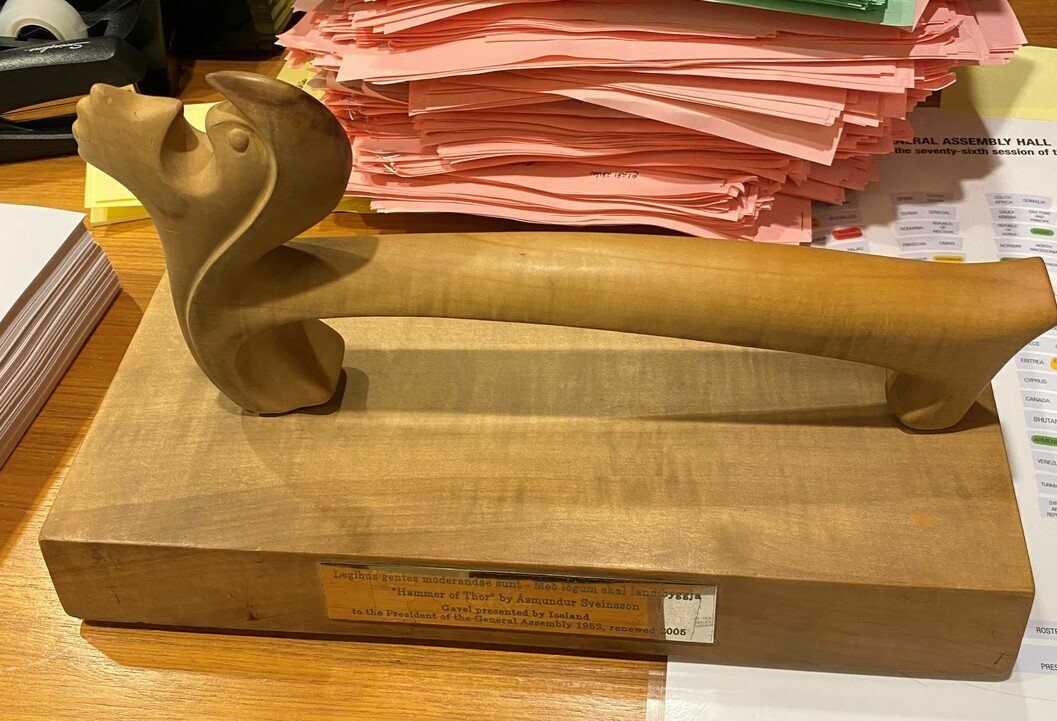 Gavel of Thors, молоток Торса, фото с сайта ООН