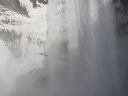 Skógafoss, Заснеженный Скоугафосс, фото Стасмир, Photo Stasmir, www.stasmir.com