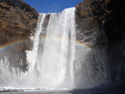 Skógafoss, Заснеженный Скоугафосс, фото Стасмир, Photo Stasmir, www.stasmir.com