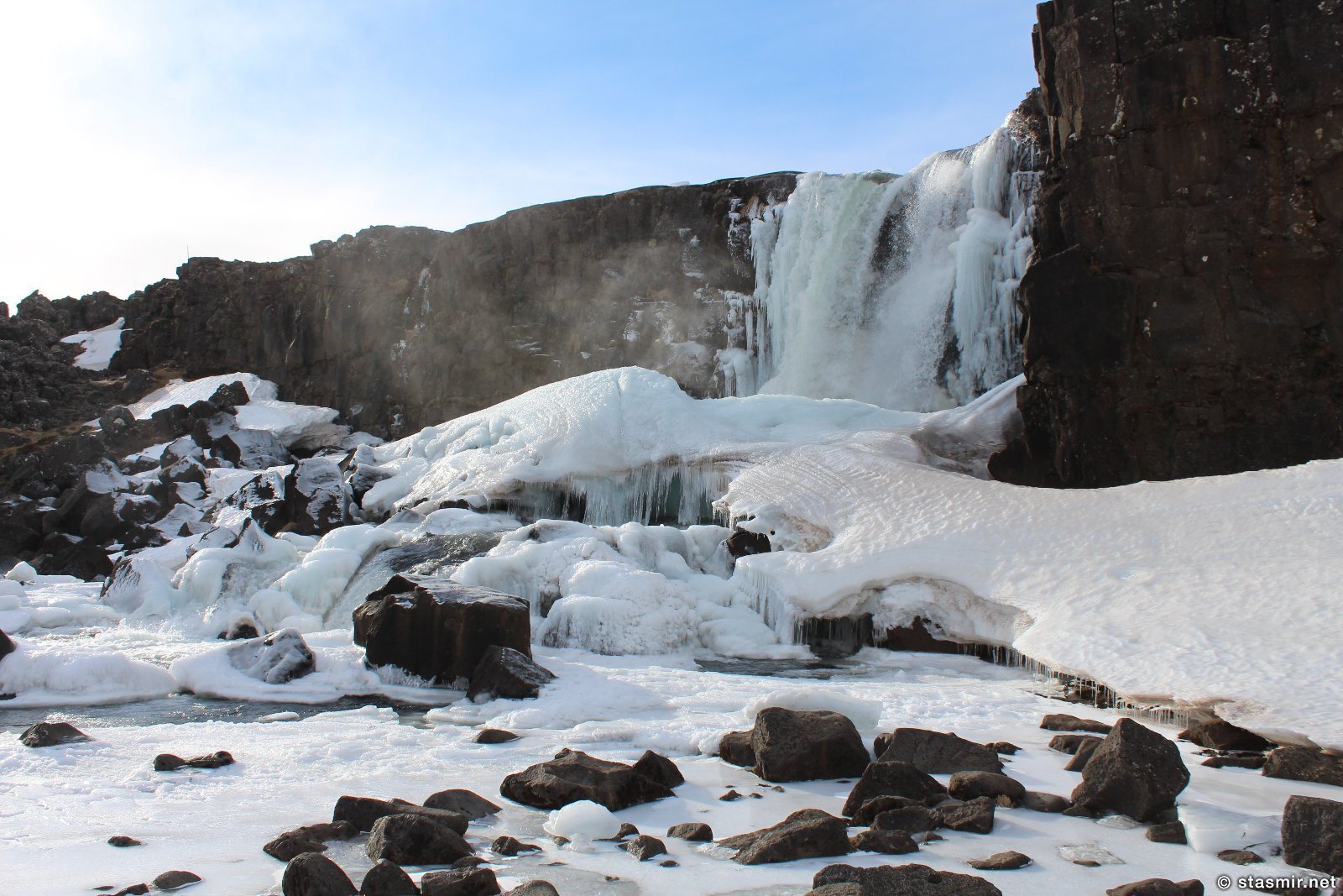 Зимняя Исландия, фото водопада из Игры престолов, фото Стасмир, photo Stasmir