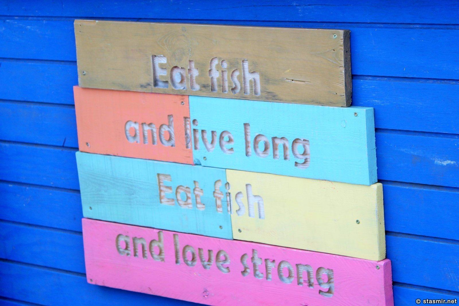 Гриндавик, Рейкьянес, Исландия, Eat fish live long, eat fish love strong, Photo Stasmir, Фото Стасмир
