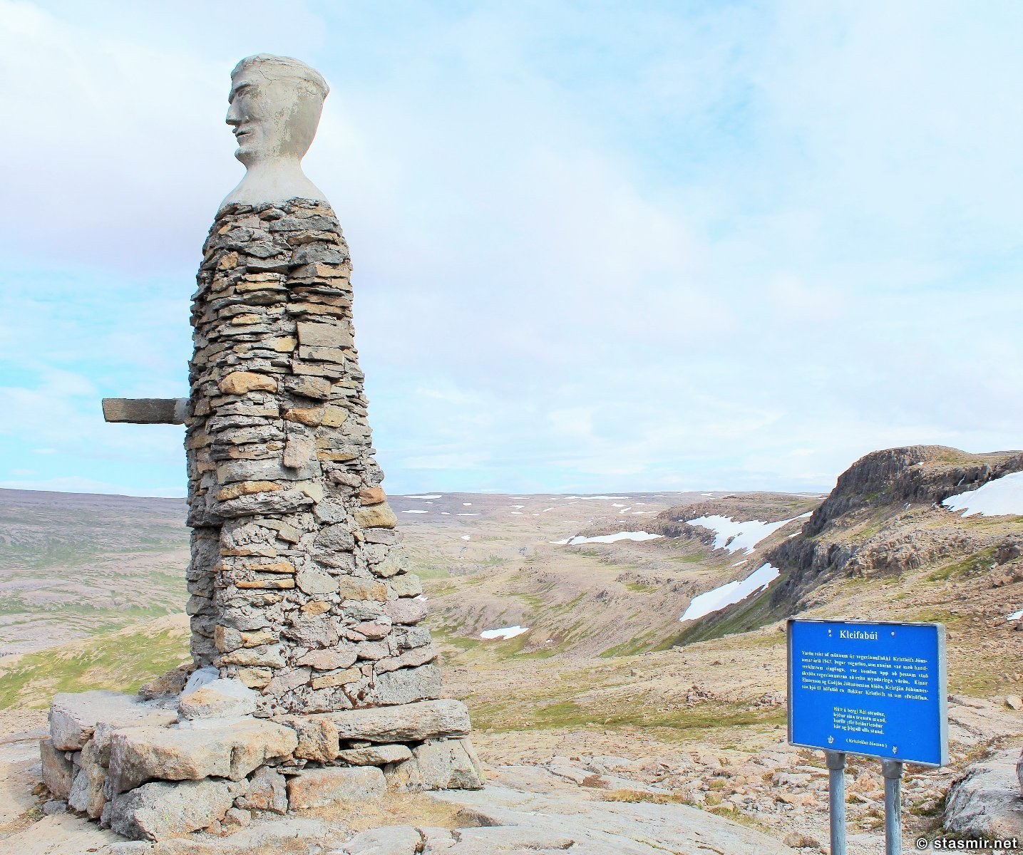 Kleifarbúi, жилец вершин, Западные фьорды, Исландия, скульптура в Исландии, Photo Stasmir, фото Стасмир