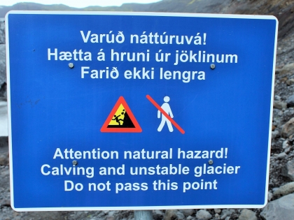 sólheimajökull, предупреждение на леднике Соульхеймаекудль, фото Стасмир, photo Stasmir
