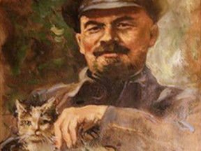 Ленин с кошкой, музей кошек, Амстердам, Нидерланды