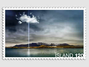 Imagine Peace Tower stamp, Рейкьявик, Исландия