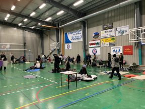 Спортзал в Вике, где был развернут "лагерь беженцев" от исландской погоды в маре 2020. Фото Стасмир, photo Stasmir