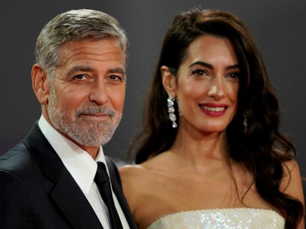 Amal Clooney, George Clooney and Earings Source AFP